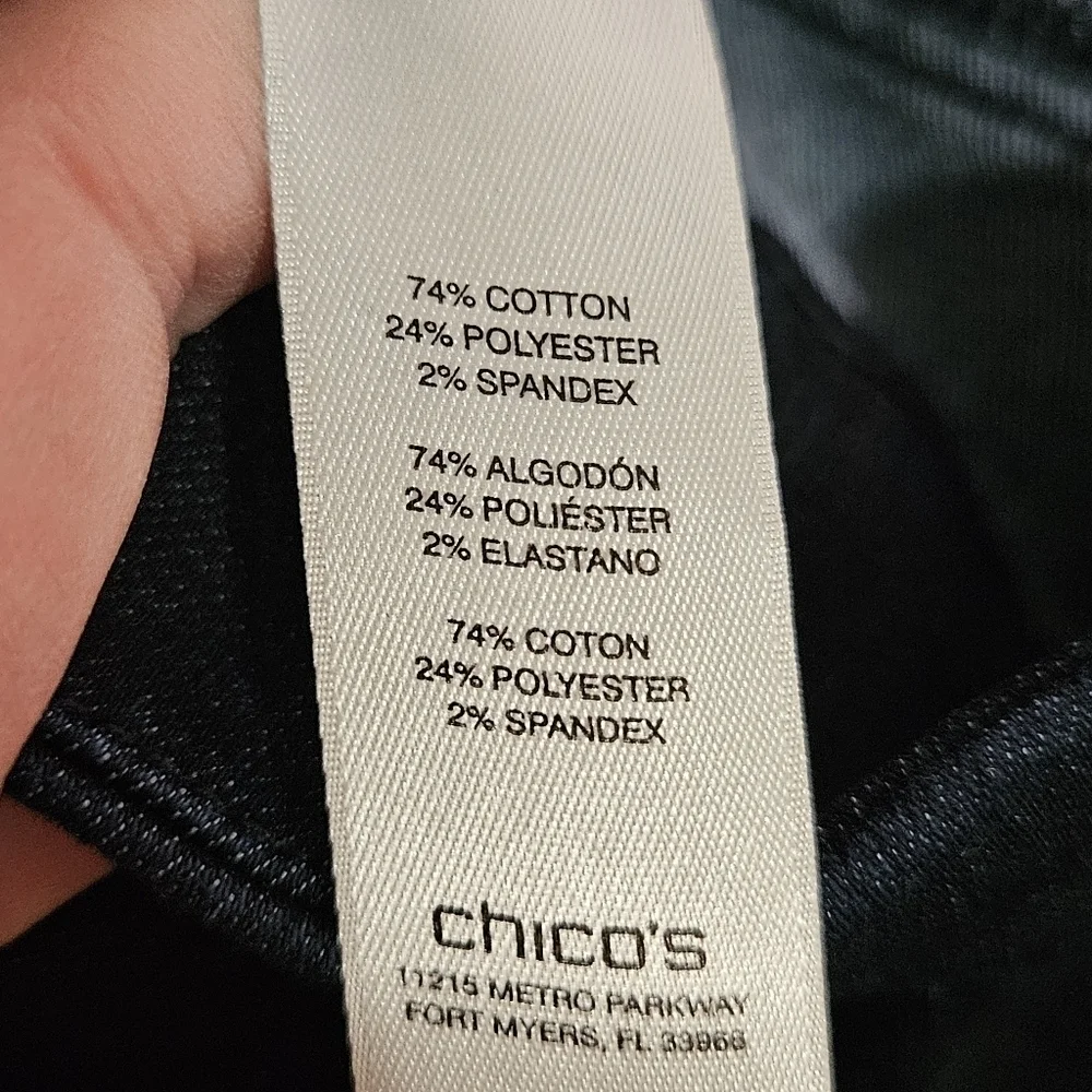 Chico's pull on skinny jeans size 1 per tags size 8